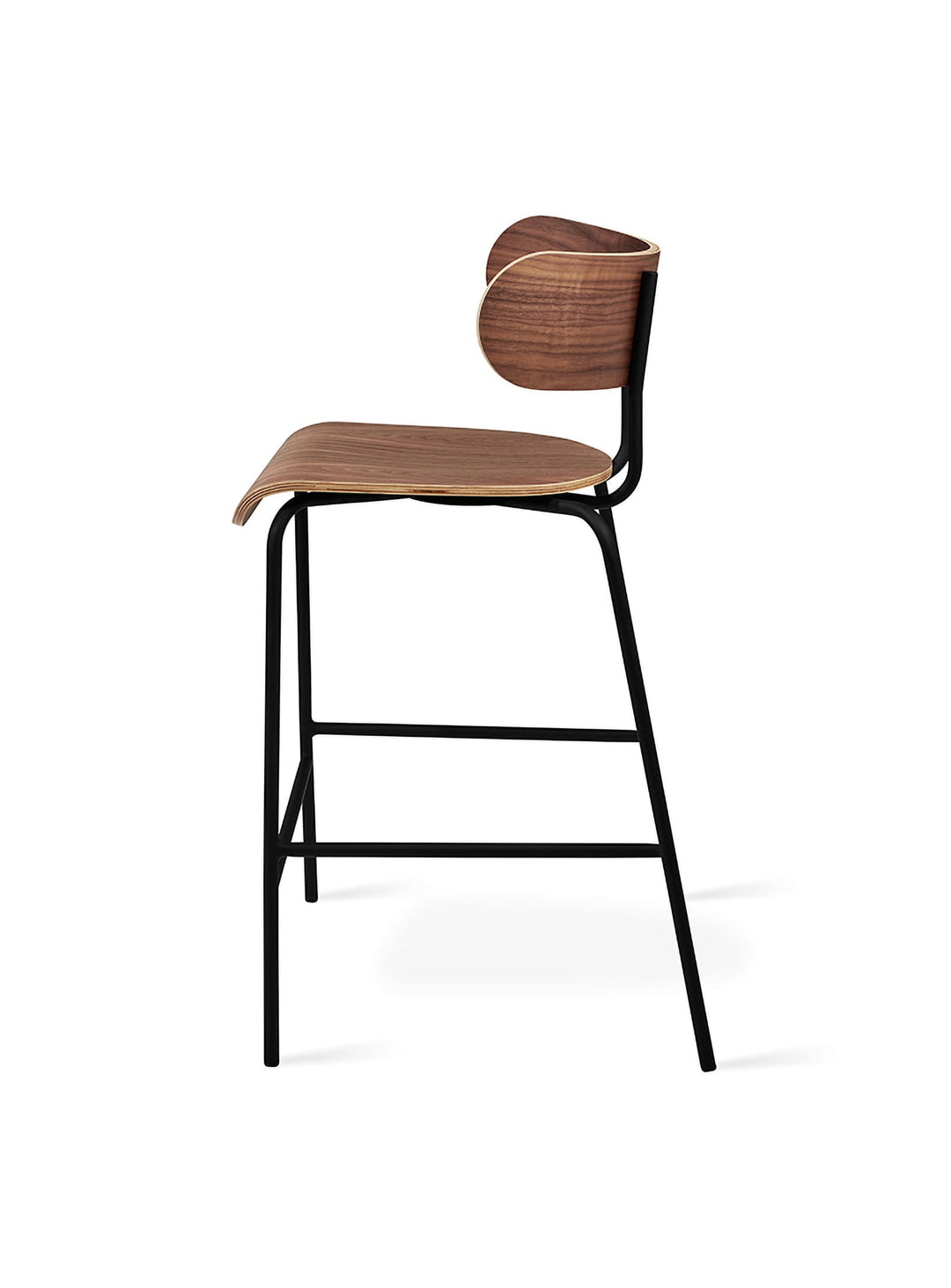 Tabouret de comptoir Gus* Modern, silhouette nette et stabilité rassurante. noyer