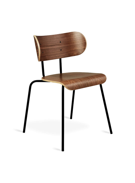 Chaise à dîner Gus* Modern Bantam, assise ergonomique en contreplaqué. noyer