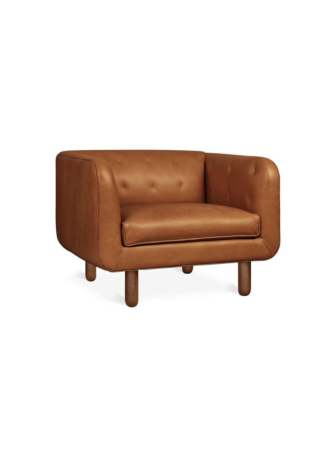 Le fauteuil Beaconsfield de Gus* Modern : confort et raffinement vintage. cuir brun