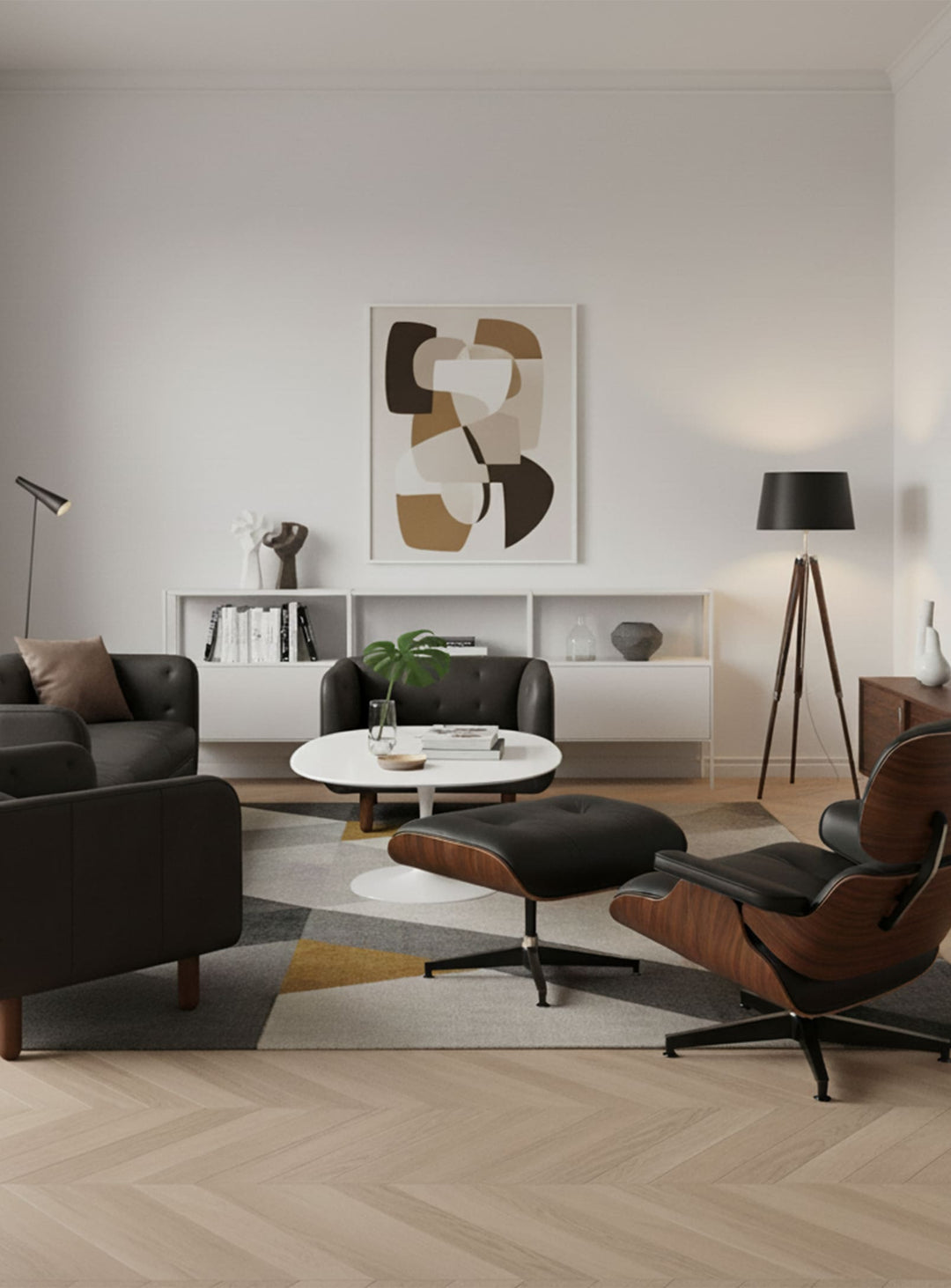 Gus* Modern Beaconsfield : fauteuil club élégant et cuir patiné. cuir noir