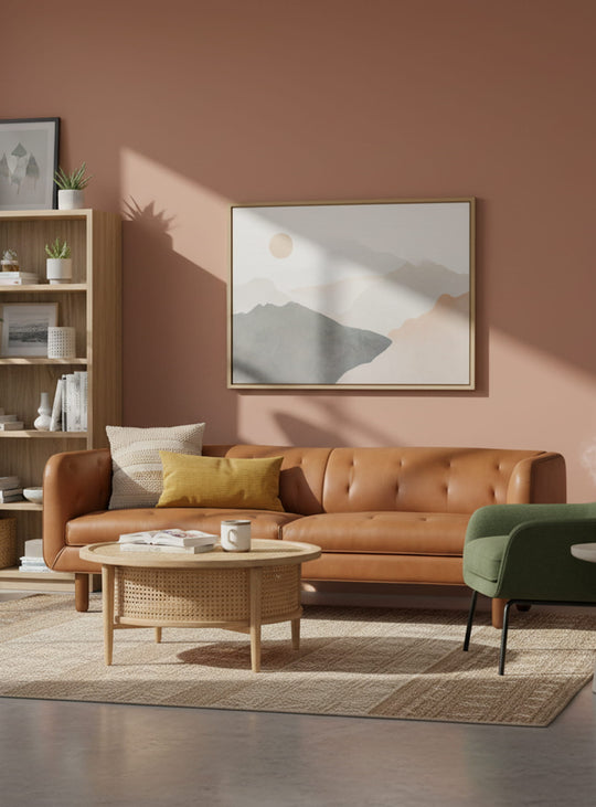 Sofa Beaconsfield Gus* Modern : cuir vintage et silhouette chic. cuir brun