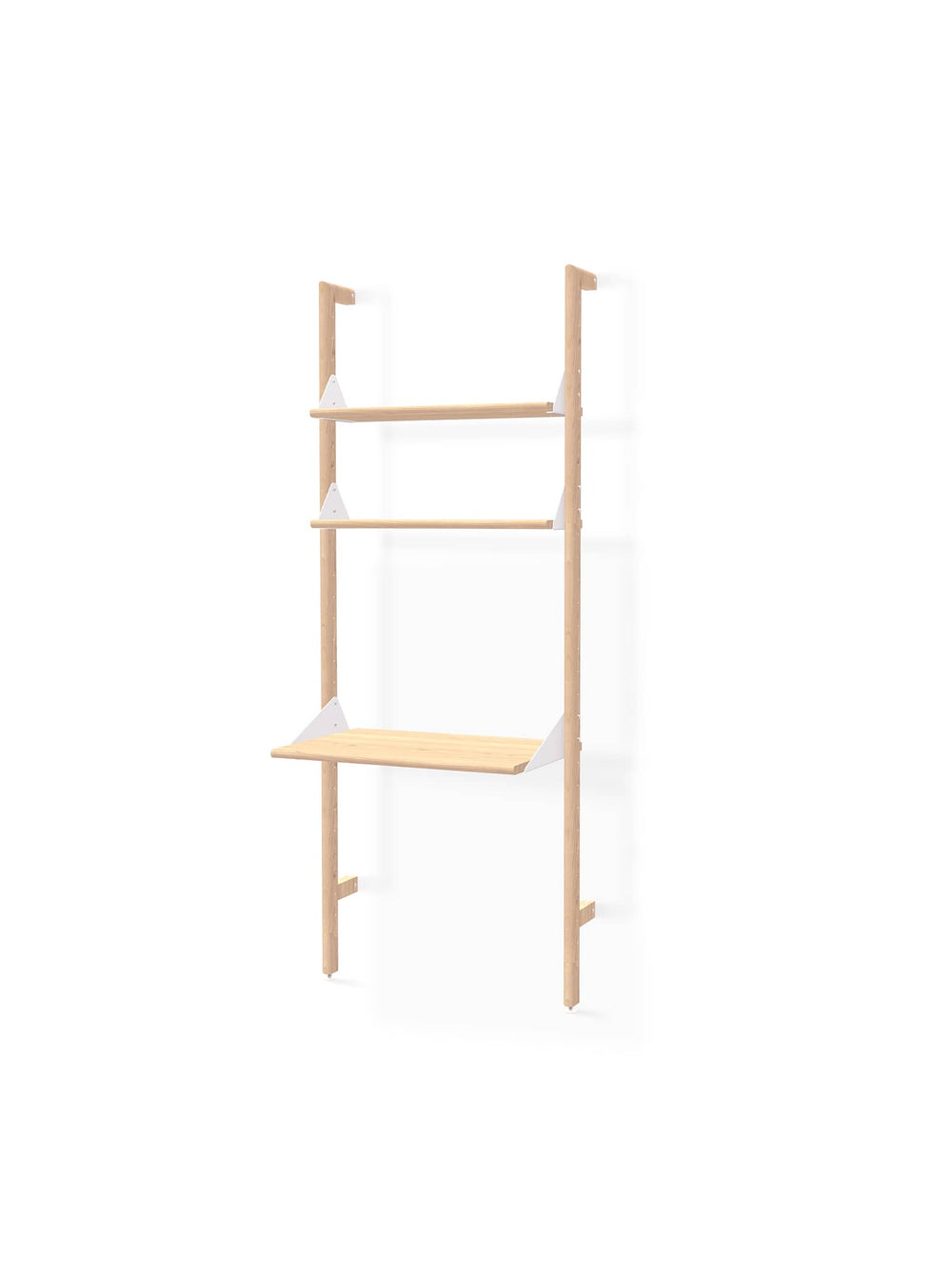 Ajoutez une touche d’élégance et de praticité à votre intérieur avec la bibliothèque Branch 1 avec bureau de Gus* Modern. Blanc / naturel.
