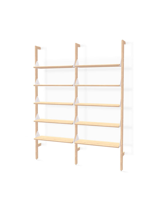 Branch 2 de Gus* Modern : une bibliothèque modulable au style Mid-century Modern, idéale pour la maison et le bureau. Blanc / naturel.