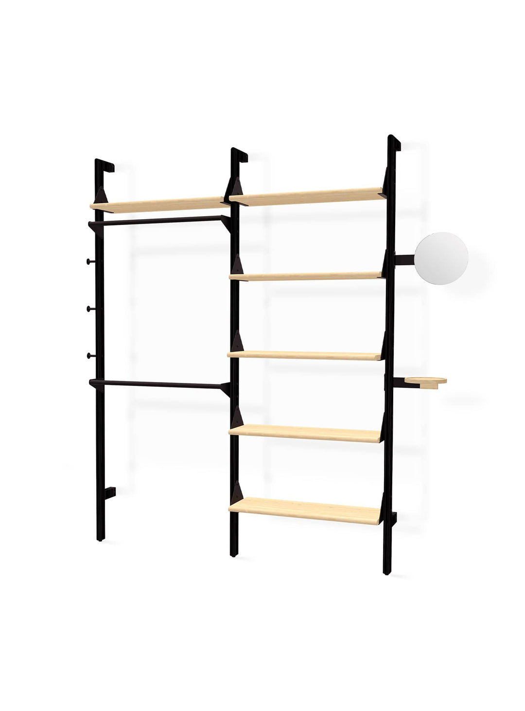Display Branch 2 de Gus*, un système d’organisation qui allie design Mid-century et modularité contemporaine. Noir / naturel.