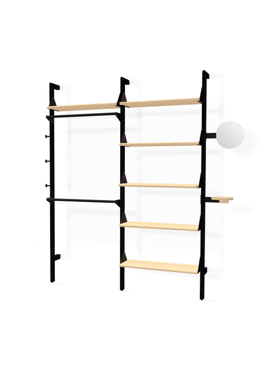 Display Branch 2 de Gus*, un système d’organisation qui allie design Mid-century et modularité contemporaine. Noir / naturel.