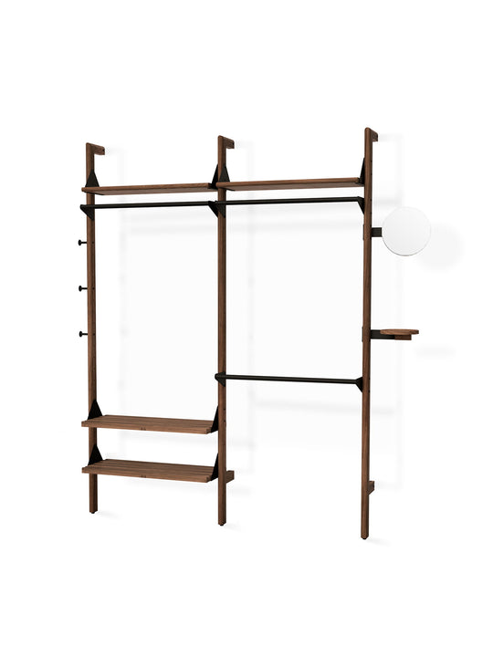 Garde-robe Gus* Modern Branch 2 : une solution ouverte et élégante au style Mid-century contemporain. noir et noyer