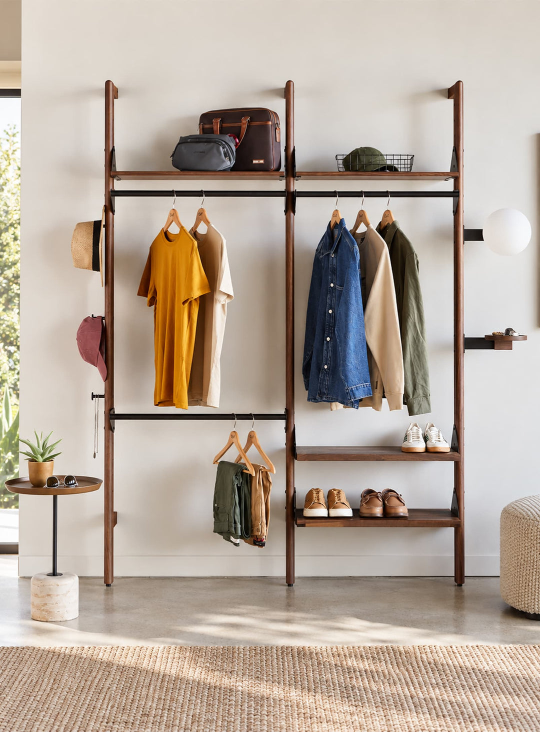 Garde-robe Gus* Modern Branch 2 : rangement modulable pour vêtements, souliers et accessoires. noir et noyer