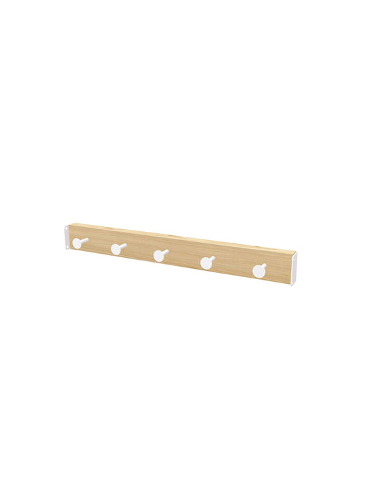 Rail à crochets Branch de Gus*, un accessoire indispensable pour suspendre vos vestes, sacs et écharpes en toute simplicité. Blanc / naturel.