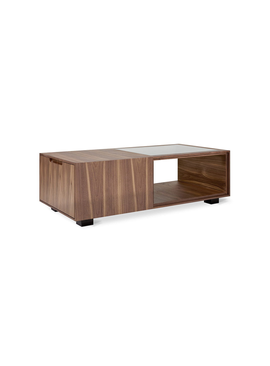 Table à café Gus* Modern Conway : style Mid-century, bois chaleureux et espace de rangement fonctionnel. noyer