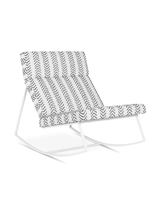 Fauteuil berçant Gus* Modern GT Rocker, base acier noir ou blanc. Lino birch