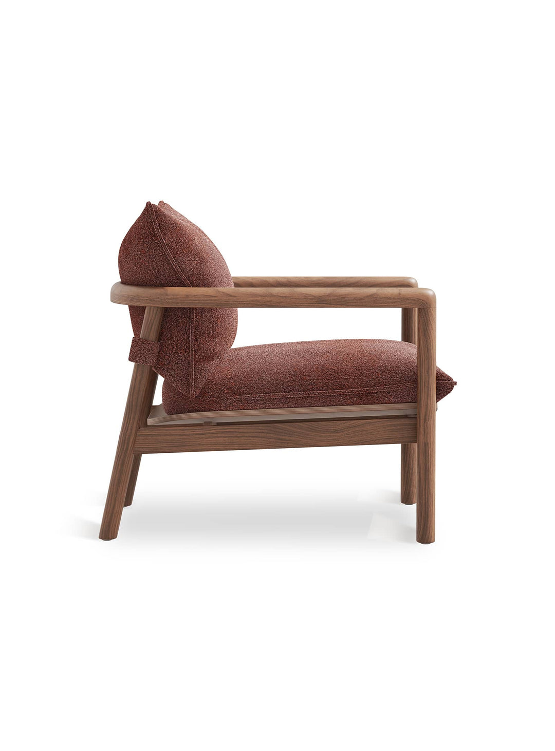 Fauteuil Gus* Modern Humber : bois naturel, coussins généreux et lignes architecturales au style intemporel. Regency Beet.