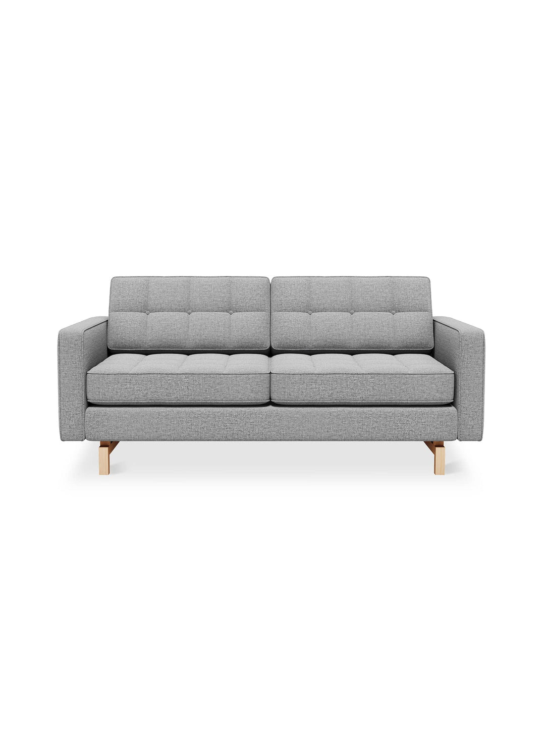 Sofa Gus* Modern Jane 2 Loft : un canapé élégant et compact avec base en bois et détails passepoilés. parliament stone