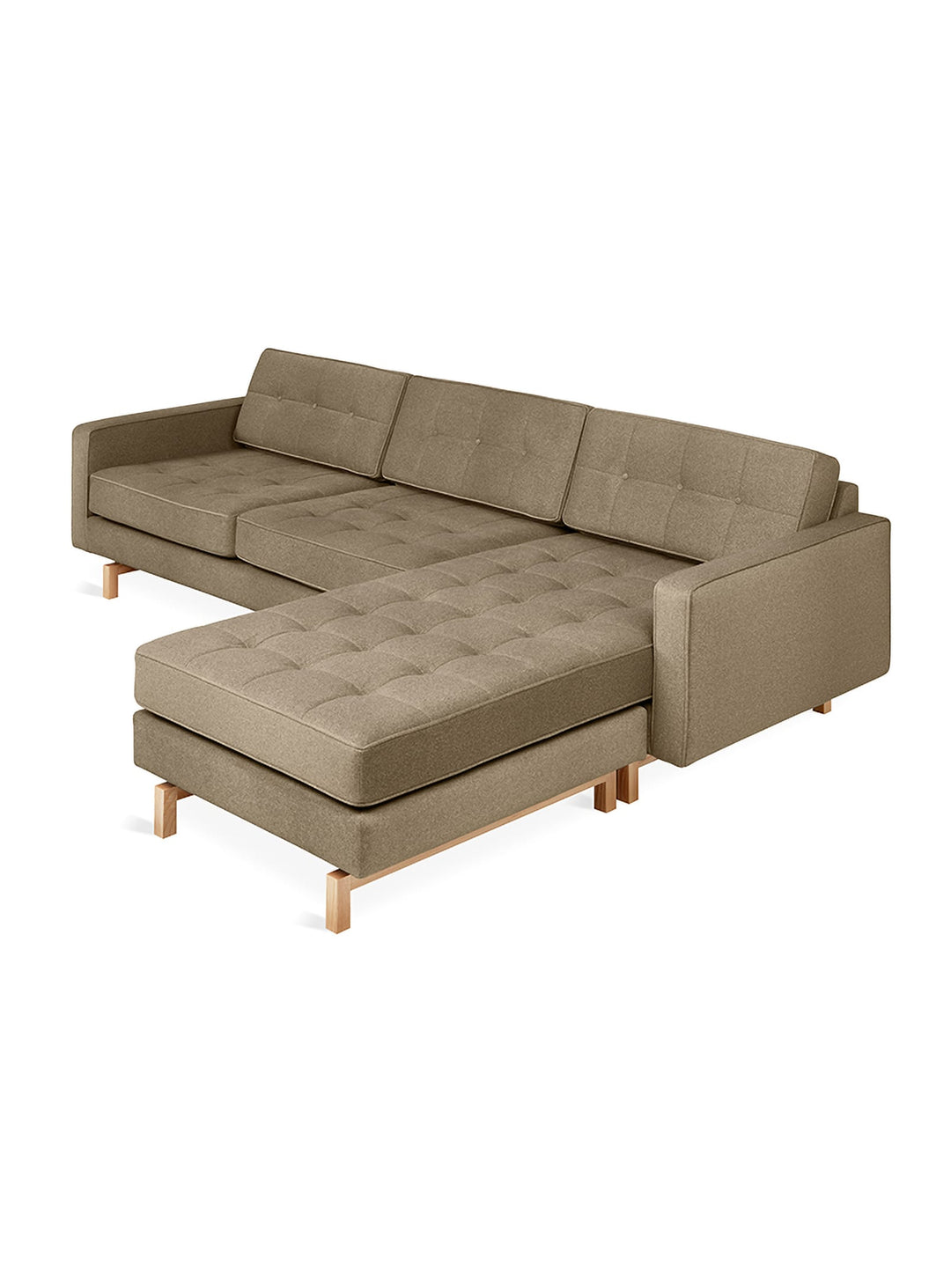 Sofa bi-sectionnel Jane 2 Gus* Modern, élégance mid-century revisitée. merino mocha