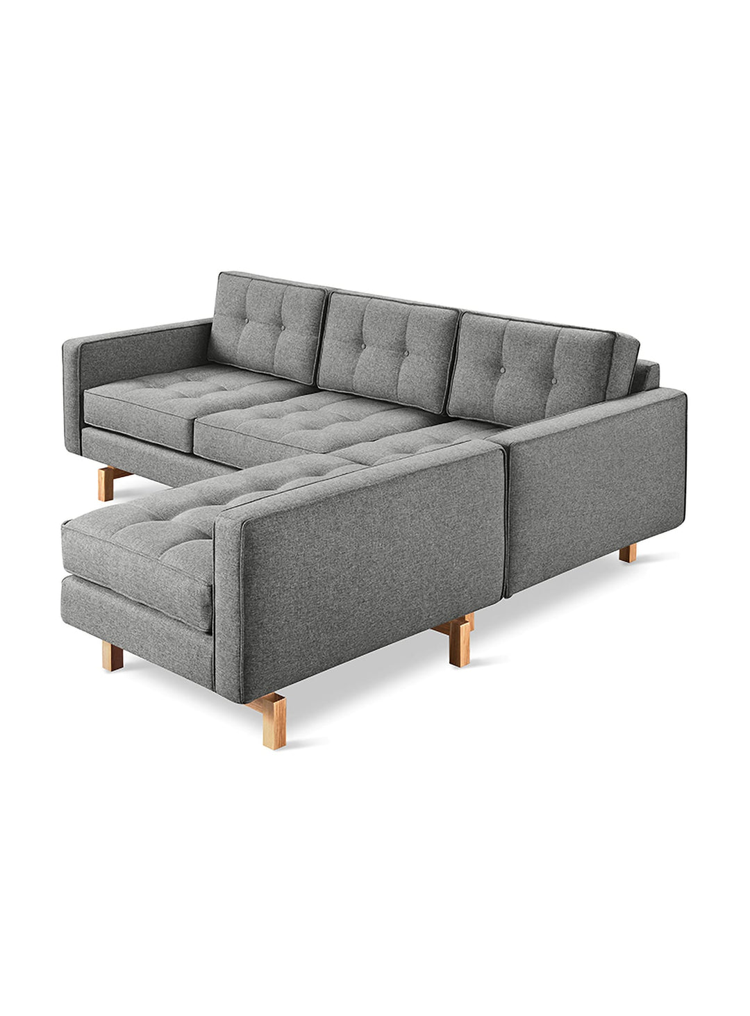Sofa bi-sectionnel Gus* Modern Jane Loft 2, base bois aérienne et moderne. parliament stone