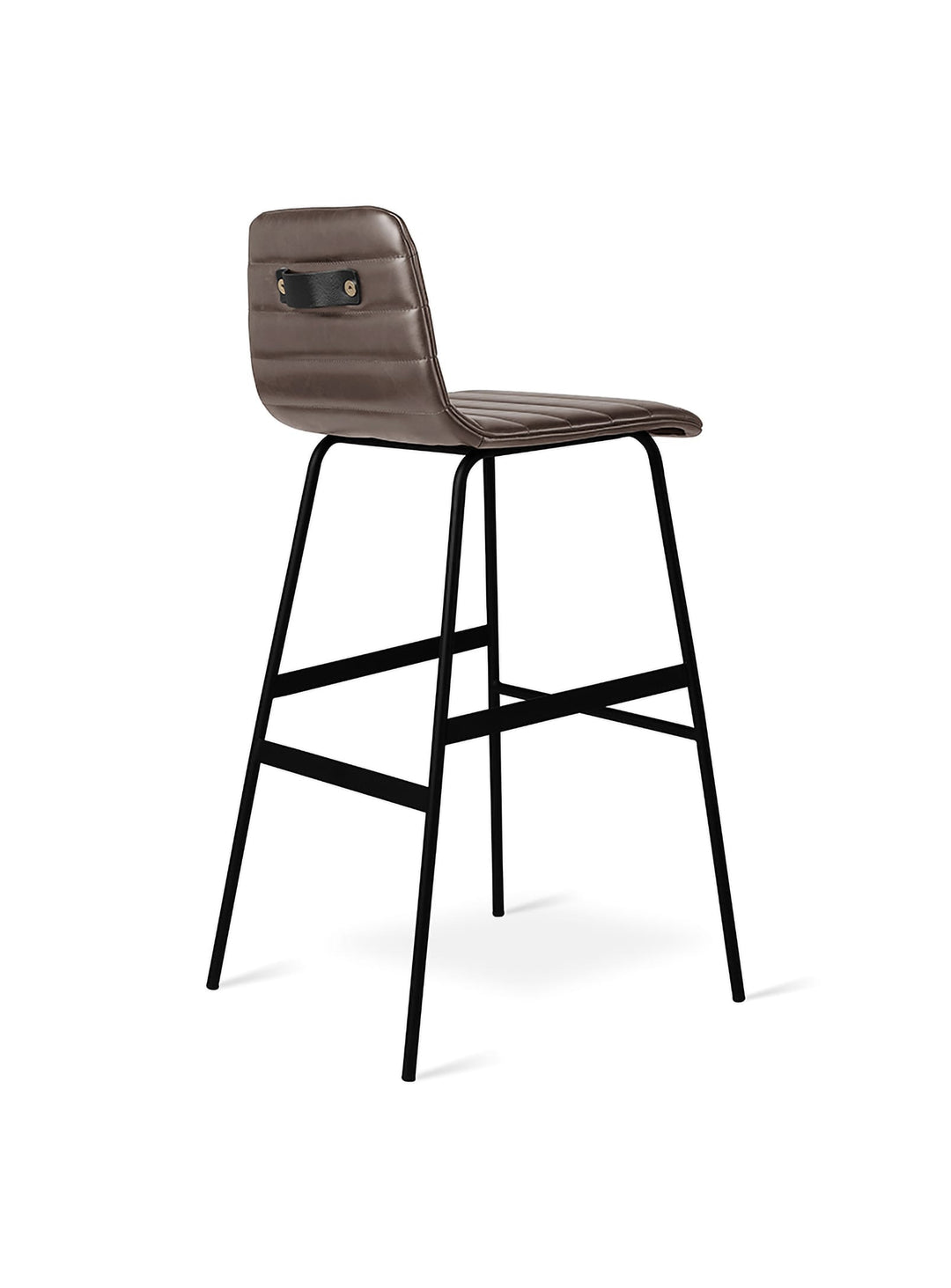 Tabouret de bar Lecture Gus* Modern, piqûres uniques et design sophistiqué.  Cuir gris