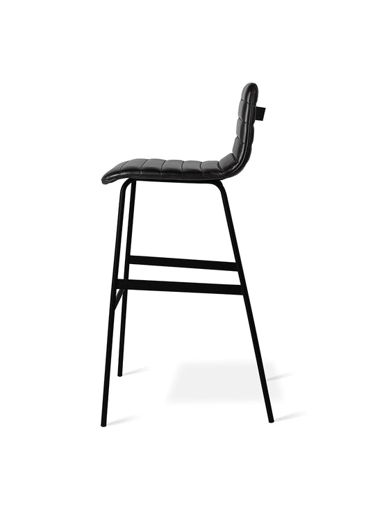 Tabouret de bar Lecture Gus* Modern, idéal pour cuisines modernes et bars stylés. Cuir noir