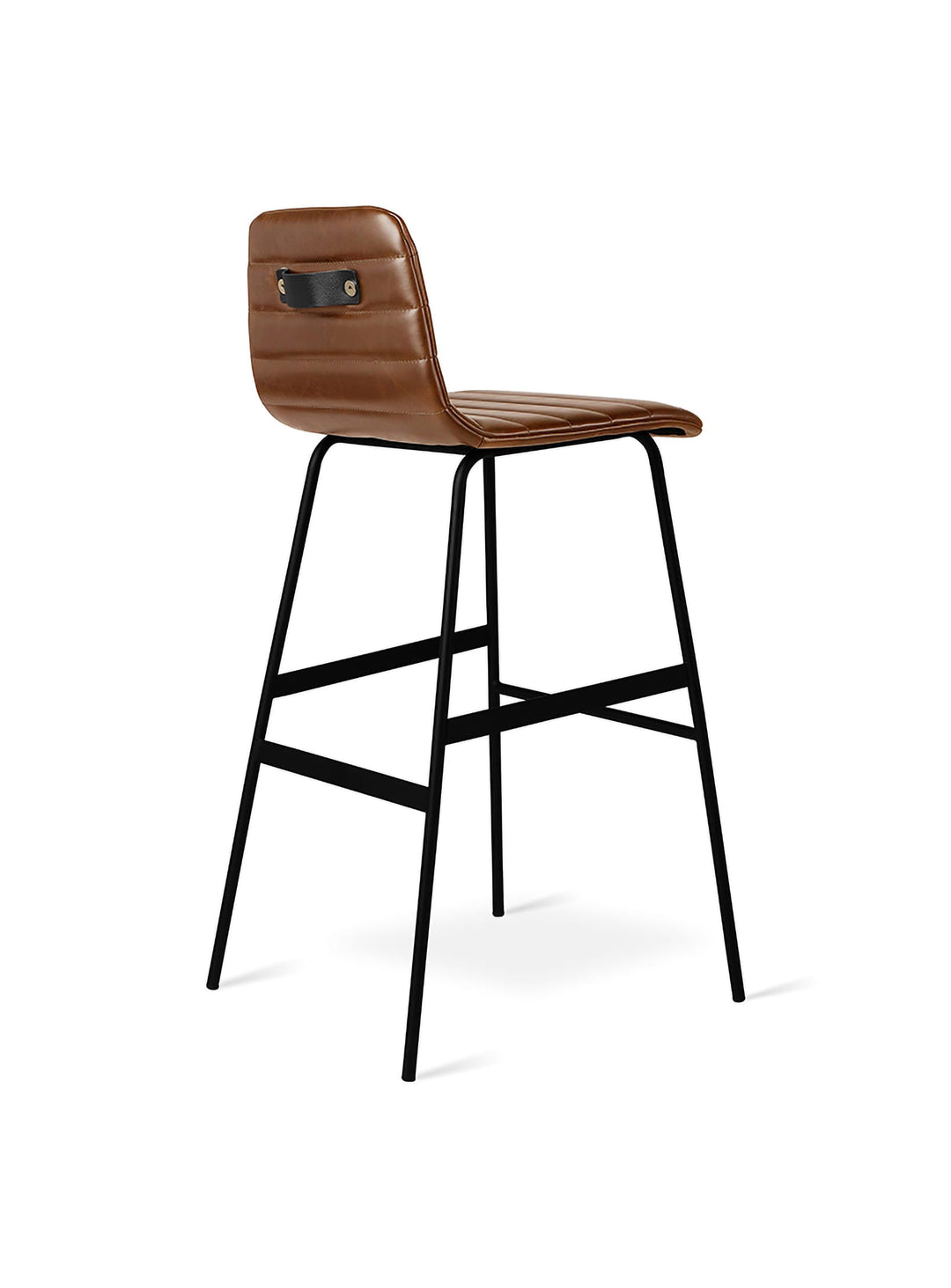 Tabouret de bar Lecture de Gus* Modern, assise confortable et allure contemporaine. Cuir brun