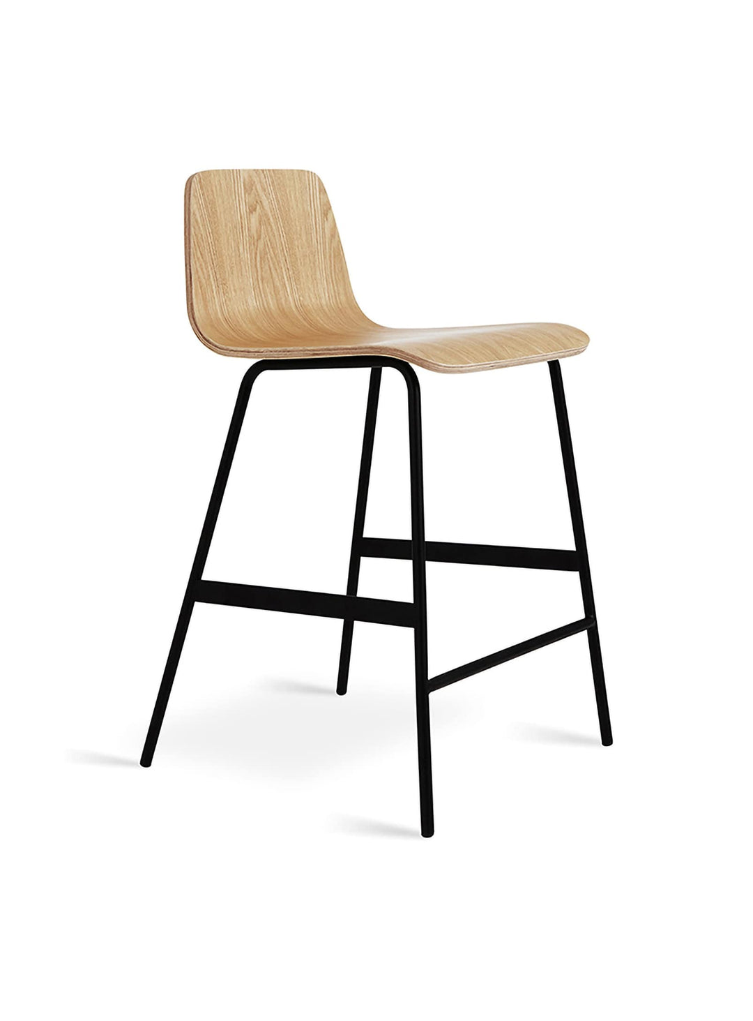 Tabouret de comptoir Lecture Gus* Modern, silhouette épurée en une seule pièce. frene