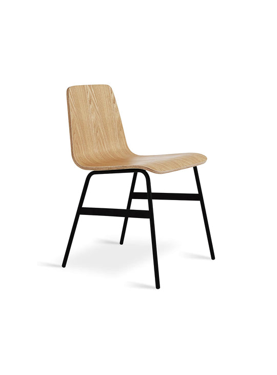 Chaise Lecture Gus* Modern, monobloc durable avec poignée cuir-laiton. frene