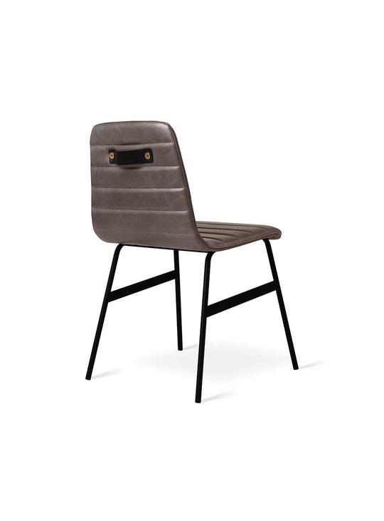 Chaise Lecture de Gus* Modern, modèle polyvalent pour travail ou détente. cuir gris