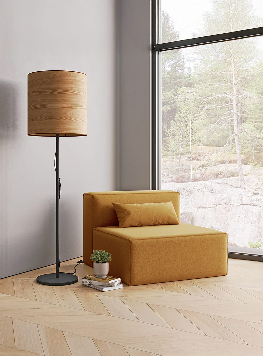 Lampe sur pied Milton Gus* Modern, parfaite pour créer une lumière douce et accueillante.