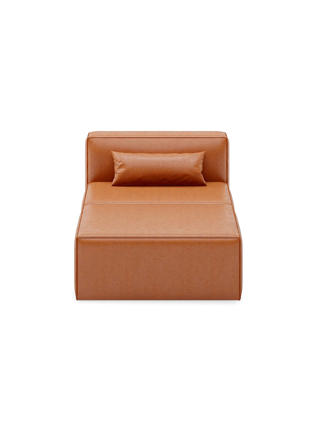 Ensemble fauteuil et ottoman Mix Modular de Gus* Modern, flexibilité et sophistication. cuir vegan cognac