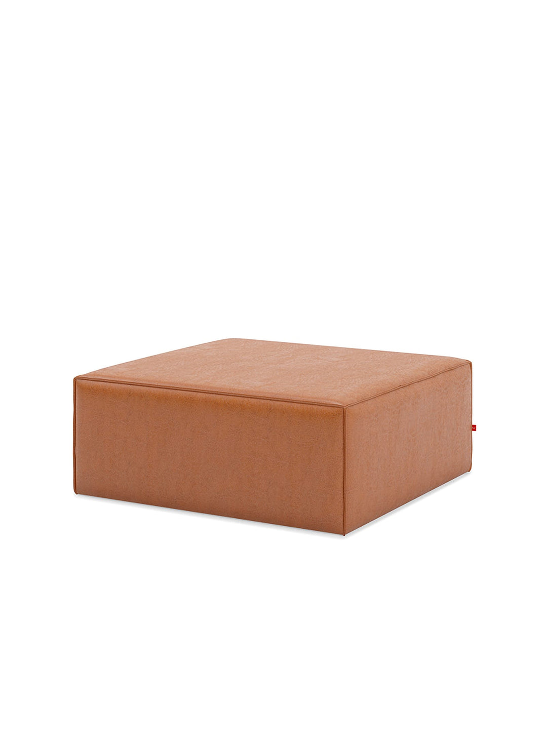 Ottoman Mix Modular de Gus* Modern, parfait pour compléter un sofa modulable. cuir vegan cognac