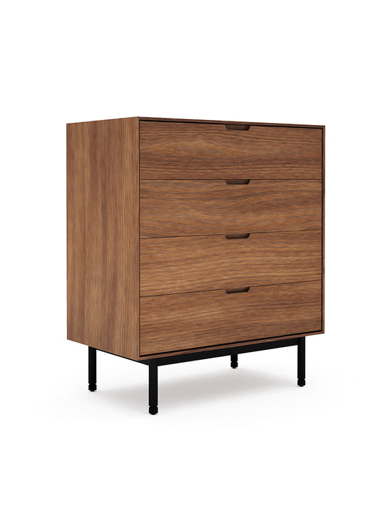 Commode Munro 4 tiroirs Gus* Modern, alliage de sobriété, qualité et durabilité pour votre intérieur. noyer