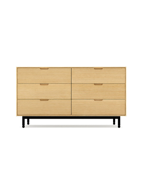 Commode Munro 6 tiroirs Gus* Modern, tiroirs spacieux pour une chambre organisée et dégagée. chene blanc