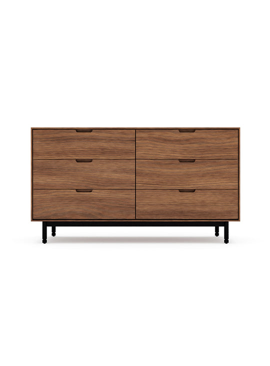 Commode Munro 6 tiroirs Gus* Modern, finitions haut de gamme et esthétique classique. noyer