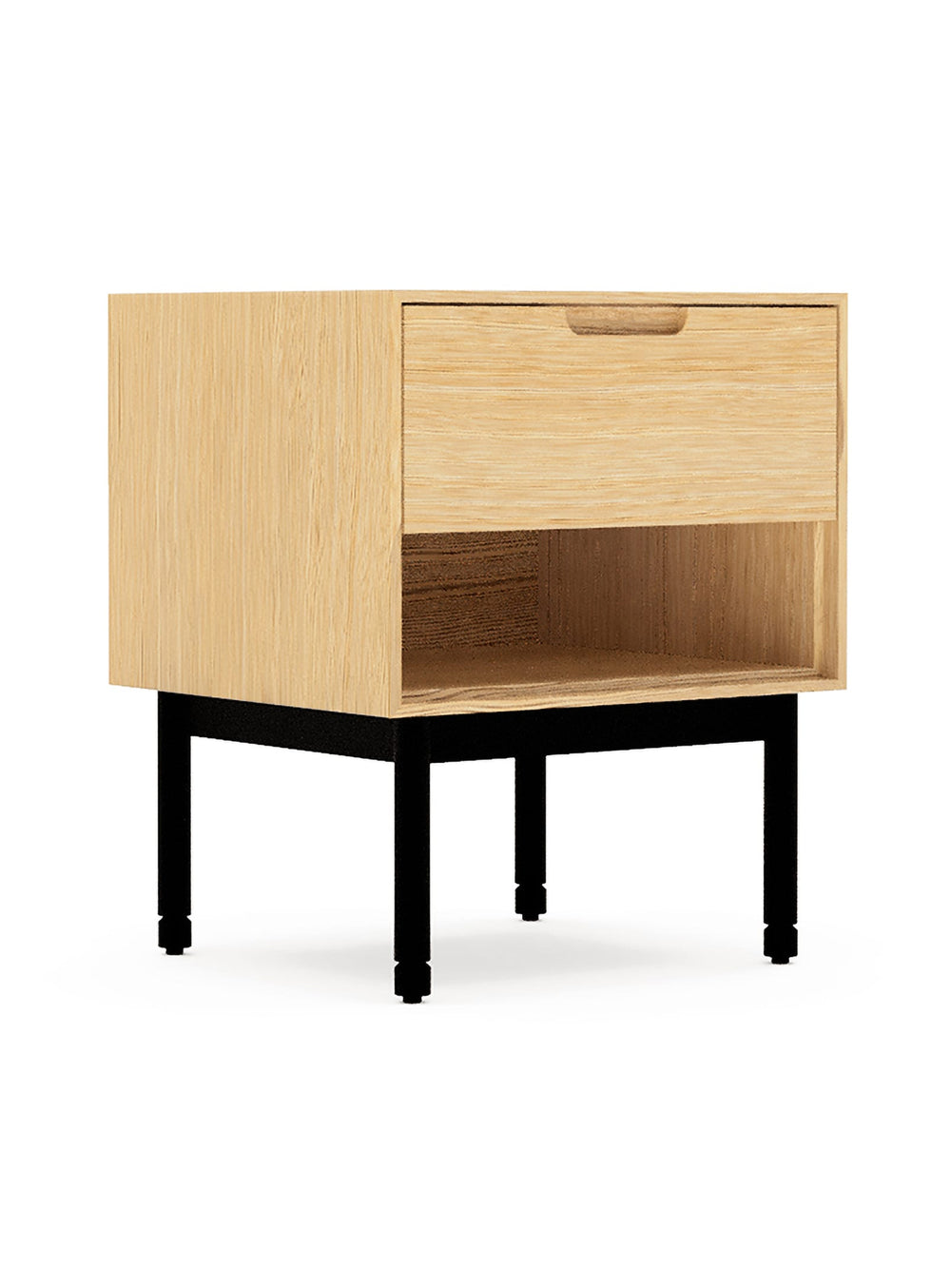 Table d’appoint Munro Gus* Modern, style intemporel et tiroir à fermeture douce. chene blanc