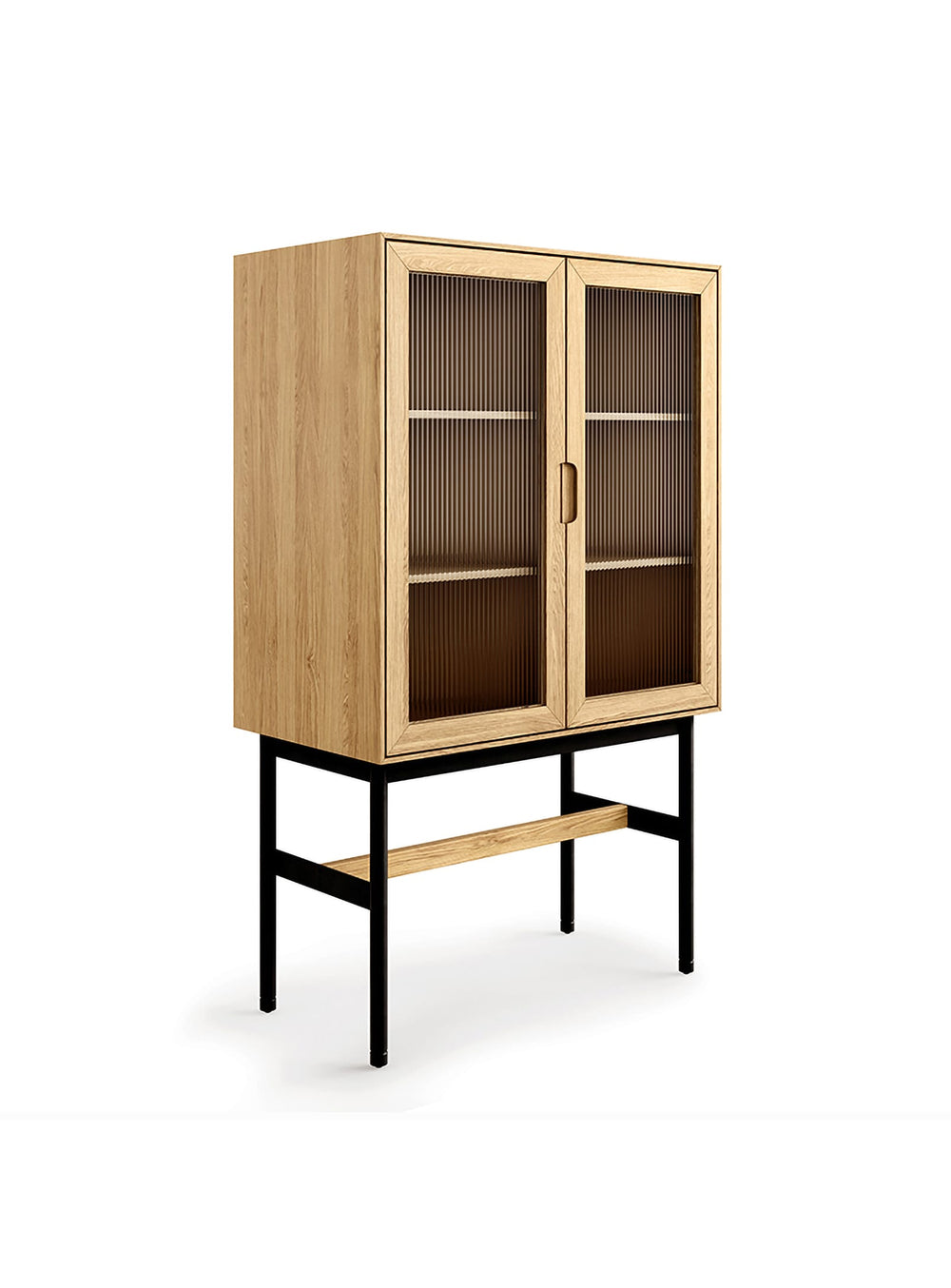 Vaisselier Munro Gus* Modern, portes cannelées élégantes et étagères réglables.