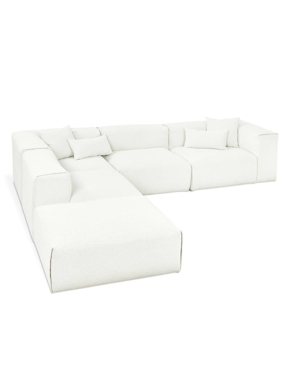 Sofa modulable Nest avec coin, deux modules centraux et ottoman intégré. morris bone.