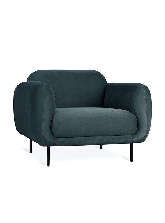 Fauteuil Gus* Modern Nord, tissu velouté et assise profonde relaxante. casella slate