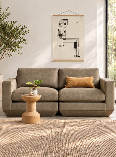 Sofa Gus* Modern Podium : confort ferme, format 2 places et modularité pour s’adapter à votre espace. merino mocha