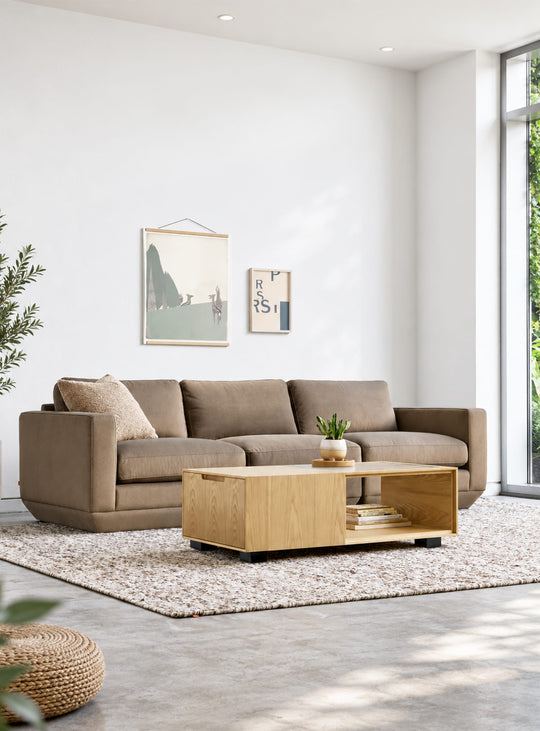 Sofa Gus* Modern Podium : un canapé 3 places modulable, idéal pour créer un salon moderne et évolutif. merino mocha