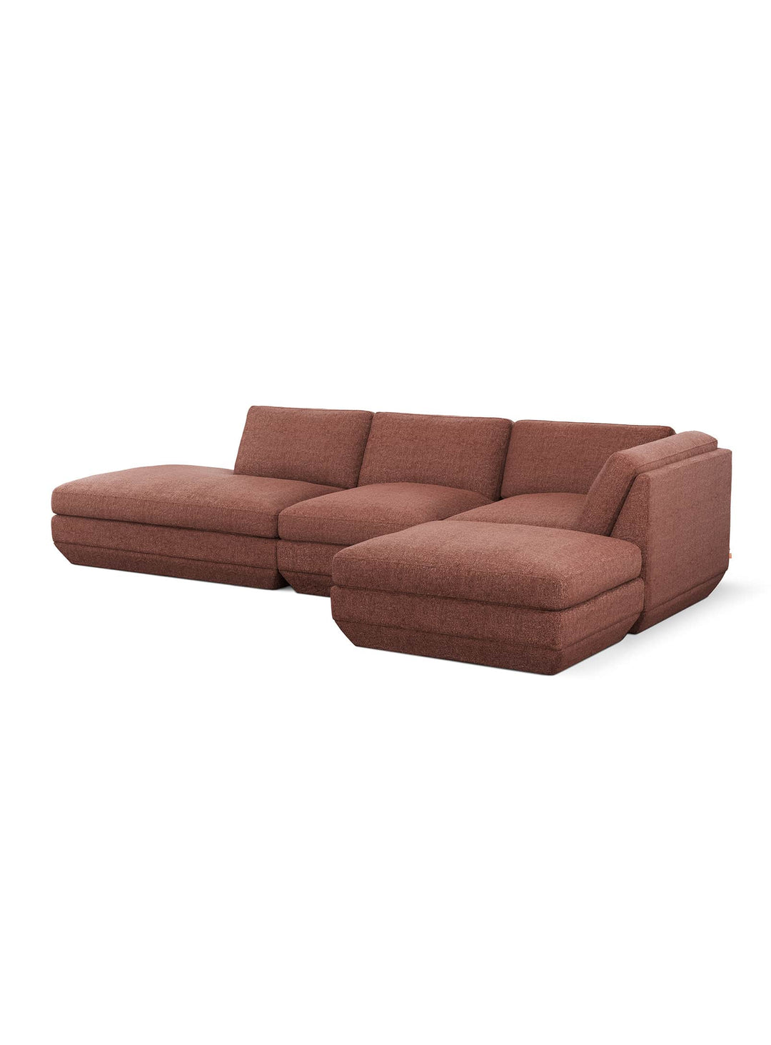 Sofa sectionnel Gus* Modern Podium : un canapé 4 places contemporain composé de modules polyvalents. regency beet