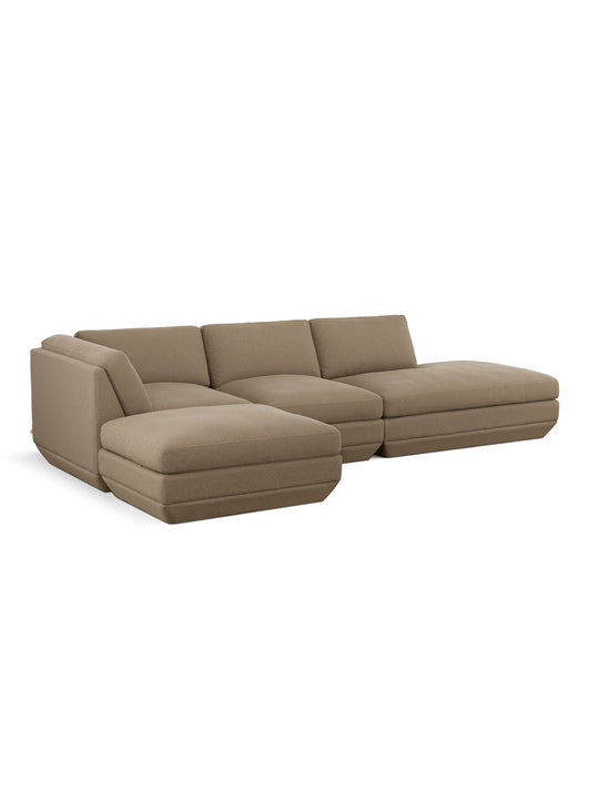 Sofa sectionnel Gus* Modern Podium : une assise évolutive avec lounge et ottoman pour un confort sur mesure. merino mocha