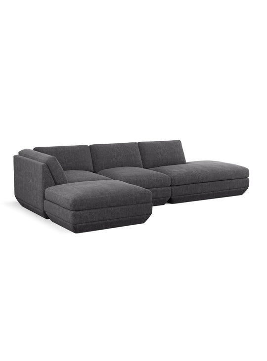 Sofa sectionnel Gus* Modern Podium : un canapé 4 places modulable avec lounge, ottoman et assises généreuses. bastille lennox