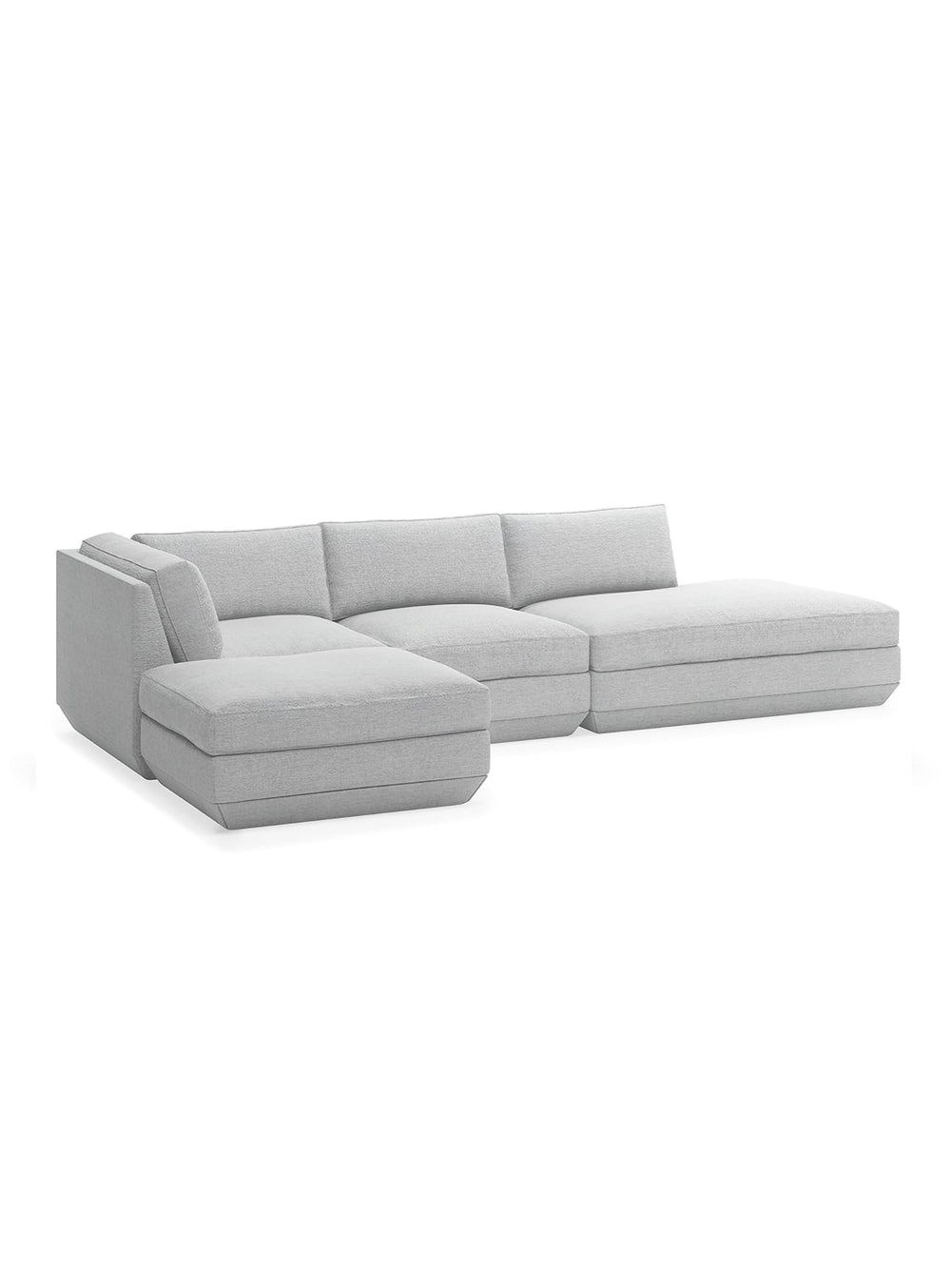 Sofa sectionnel 4 places Podium de Gus* Modern, fauteuil + coin + lounge + ottoman combinés. bayview silver