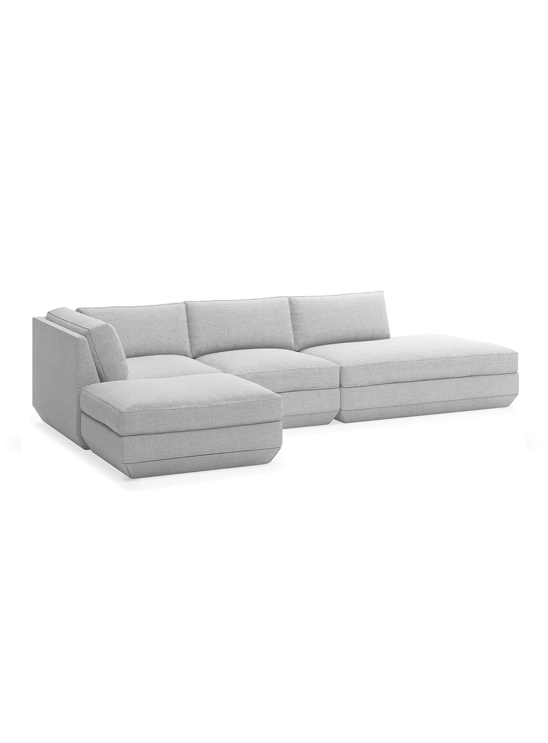 Sofa sectionnel 4 places Podium de Gus* Modern, fauteuil + coin + lounge + ottoman combinés. bayview silver