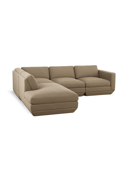 Sofa sectionnel Gus* Modern Podium : un canapé 4 places spacieux, confortable et facilement reconfigurable. merino mocha