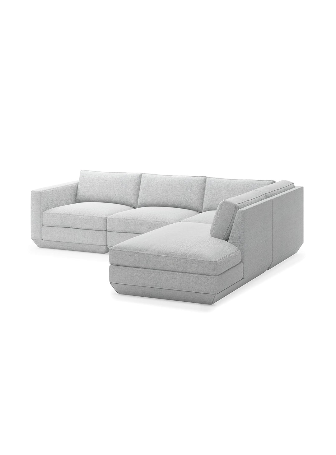 Sofa sectionnel lounge 4 places Gus* Modern Podium, cadre FSC® durable et esthétique moderne. bayview silver