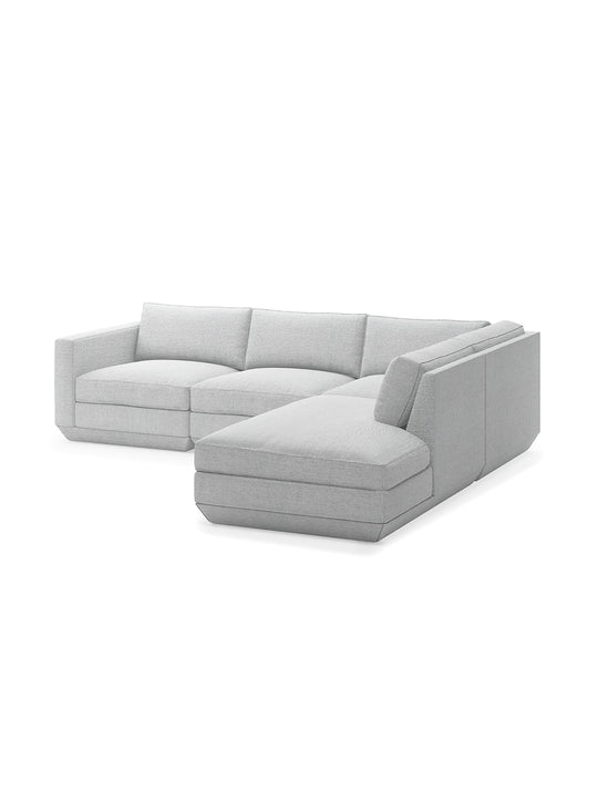 Sofa sectionnel lounge 4 places Gus* Modern Podium, cadre FSC® durable et esthétique moderne. bayview silver