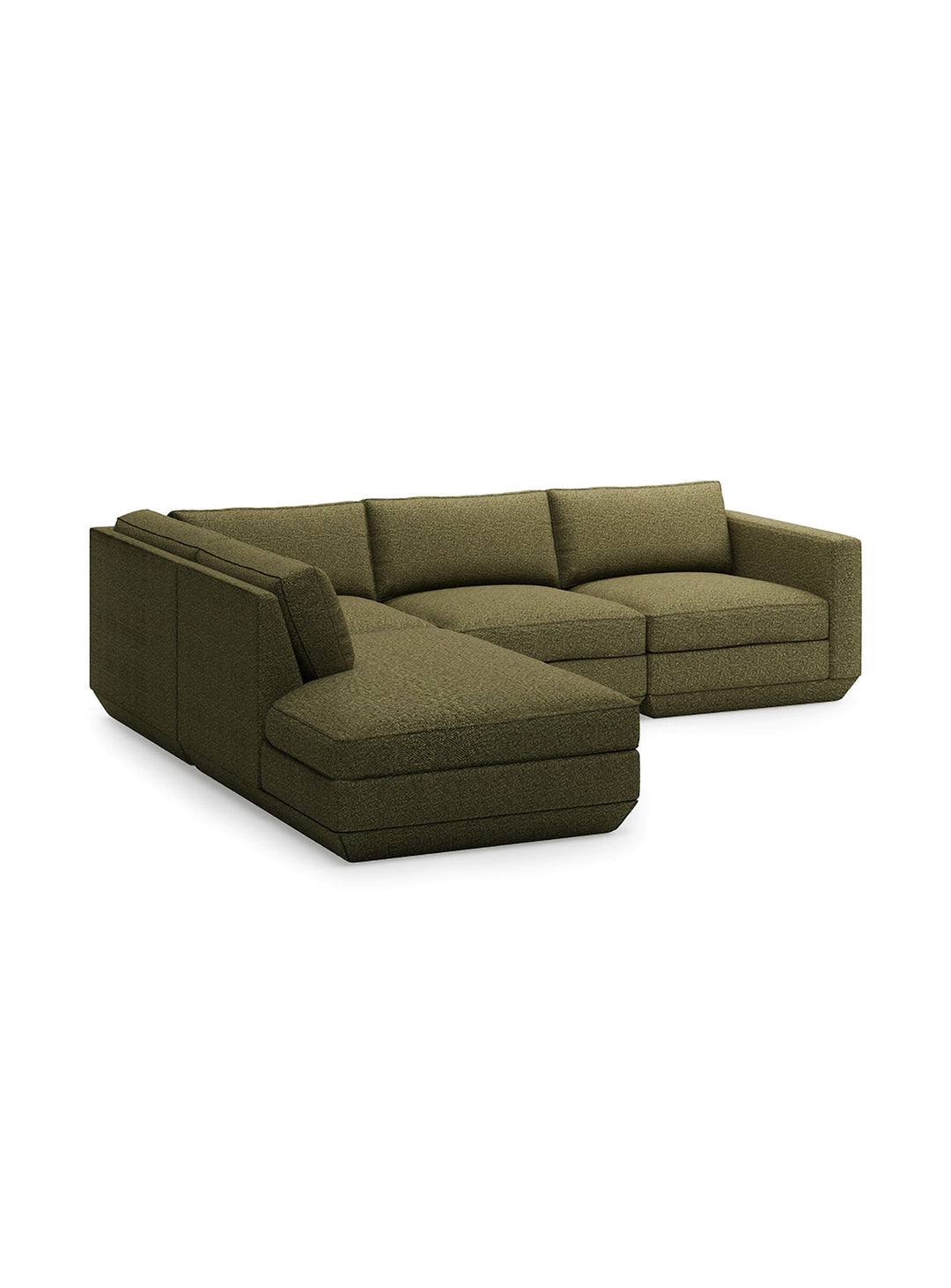 Sofa sectionnel lounge 4 places Podium de Gus* Modern, confort premium et look sculptural. copenhagen terra