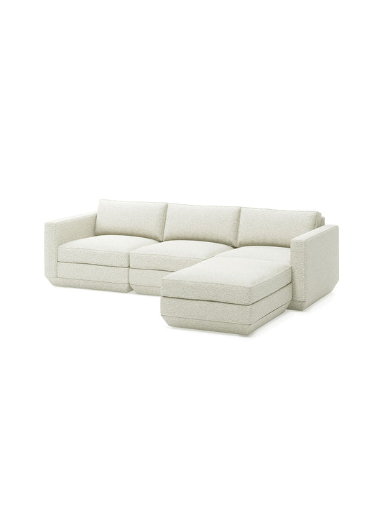 Sofa sectionnel 4 places Gus* Modern Podium, deux fauteuils + module sans bras + ottoman. copenhagen fossil