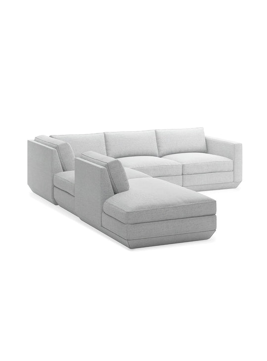Sofa sectionnel 5 places Podium de Gus* Modern, idéal pour grands espaces. bayview silver