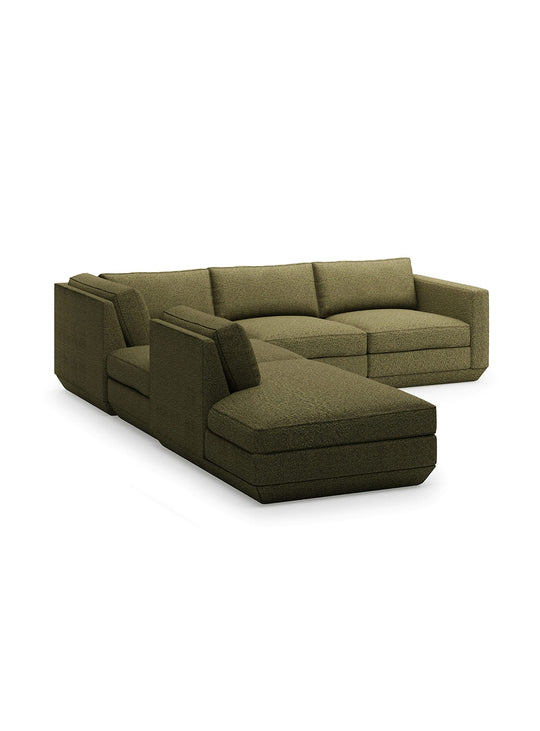 Sofa sectionnel 5 places Podium de Gus* Modern, modularité totale et confort durable. copenhagen terra