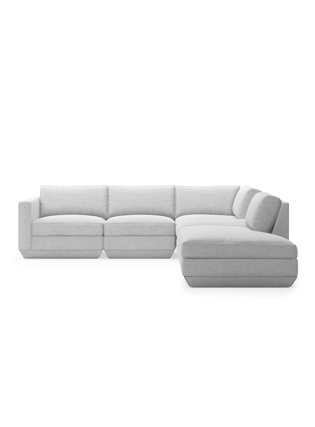 Sofa sectionnel 5 places Podium de Gus* Modern, housses amovibles et tissus variés. bayview silver