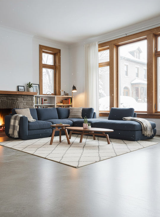 Sofa sectionnel 5 places Podium de Gus* Modern, design soigné et matériaux durables. hanson navy